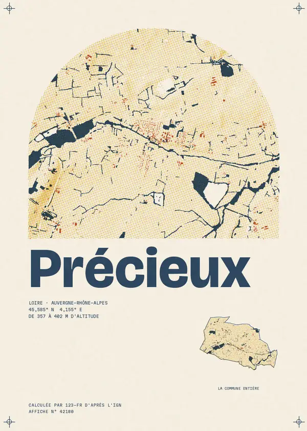 Affiche de Précieux, calculée par 123-fr d'après l'IGN