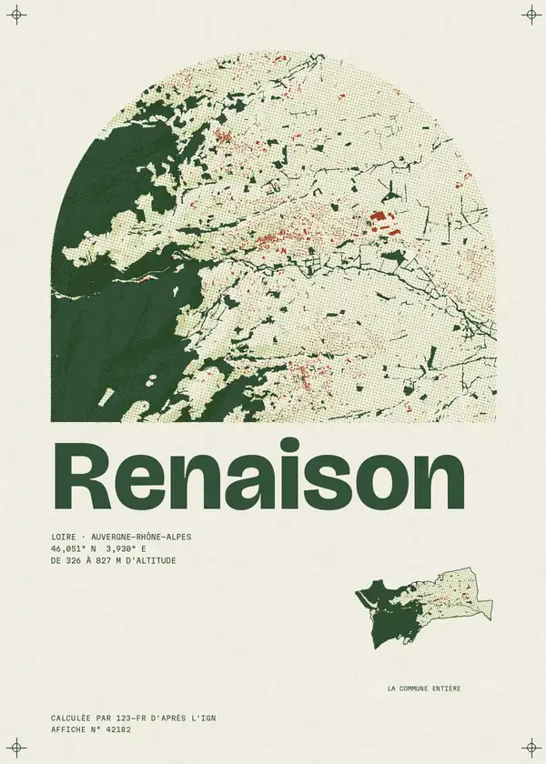 Affiche de Renaison, calculée par 123-fr d'après l'IGN