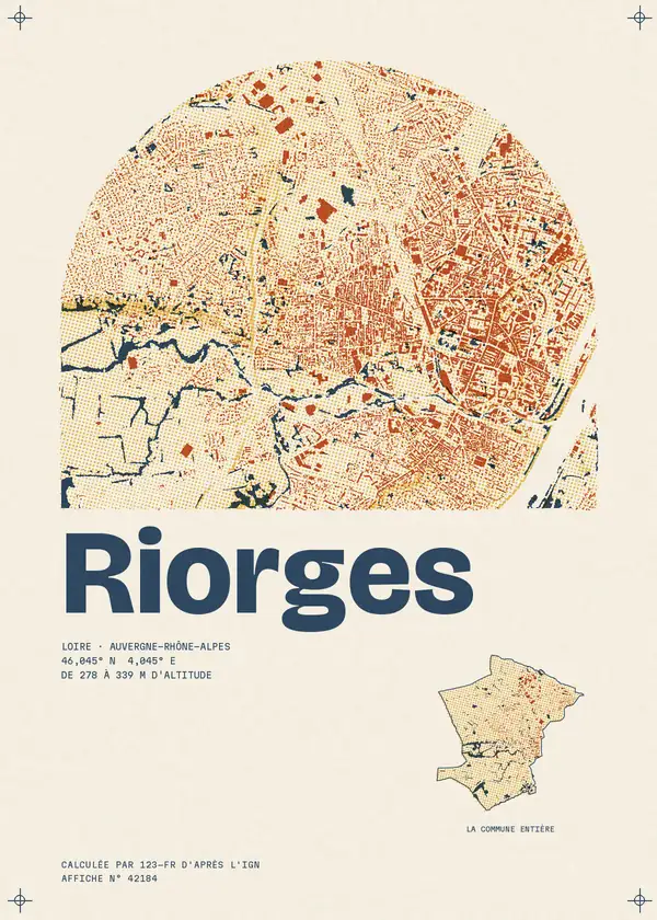 Affiche de Riorges, calculée par 123-fr d'après l'IGN