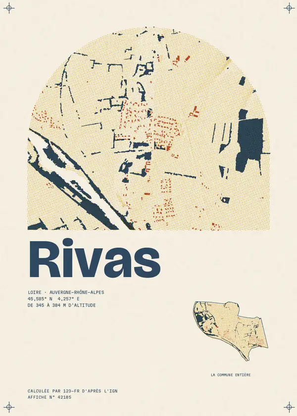 Affiche de Rivas, calculée par 123-fr d'après l'IGN