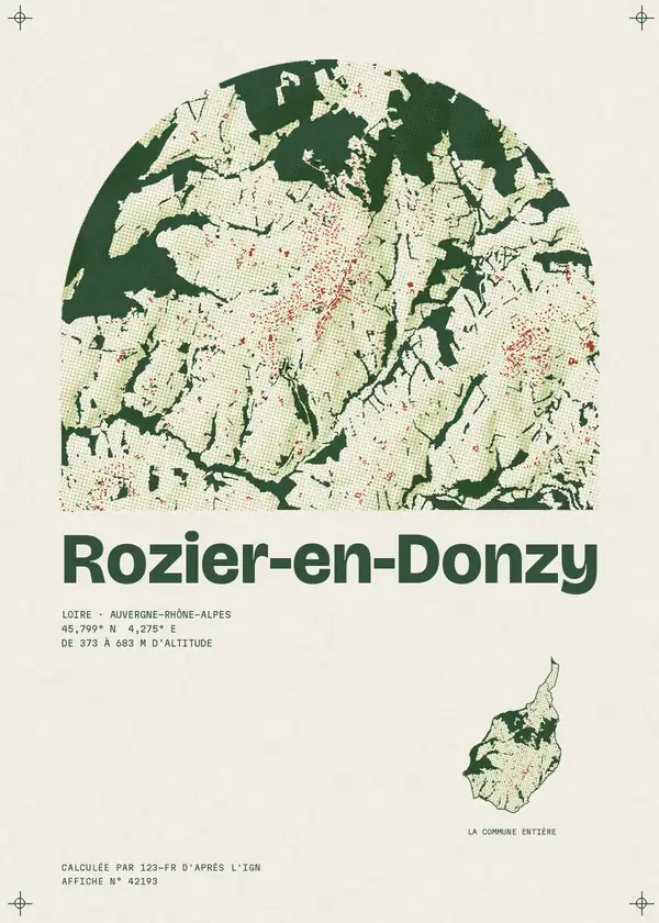 Affiche de Rozier-en-Donzy, calculée par 123-fr d'après l'IGN