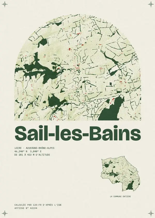 Affiche de Sail-les-Bains, calculée par 123-fr d'après l'IGN