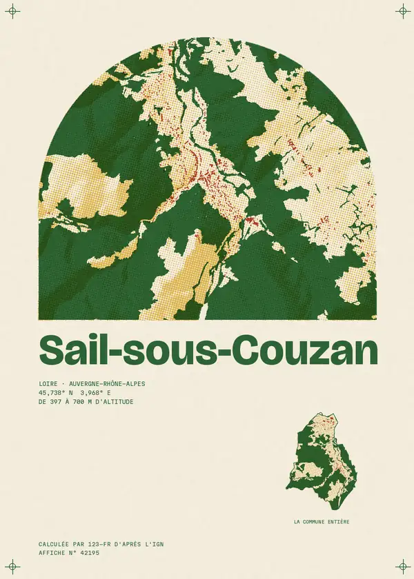Affiche de Sail-sous-Couzan, calculée par 123-fr d'après l'IGN