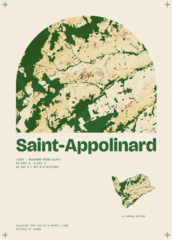Affiche de Saint-Appolinard, calculée par 123-fr d'après l'IGN
