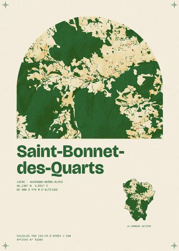 Affiche de Saint-Bonnet-des-Quarts, calculée par 123-fr d'après l'IGN