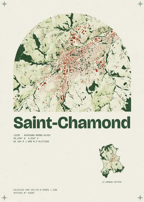 Affiche de Saint-Chamond, calculée par 123-fr d'après l'IGN
