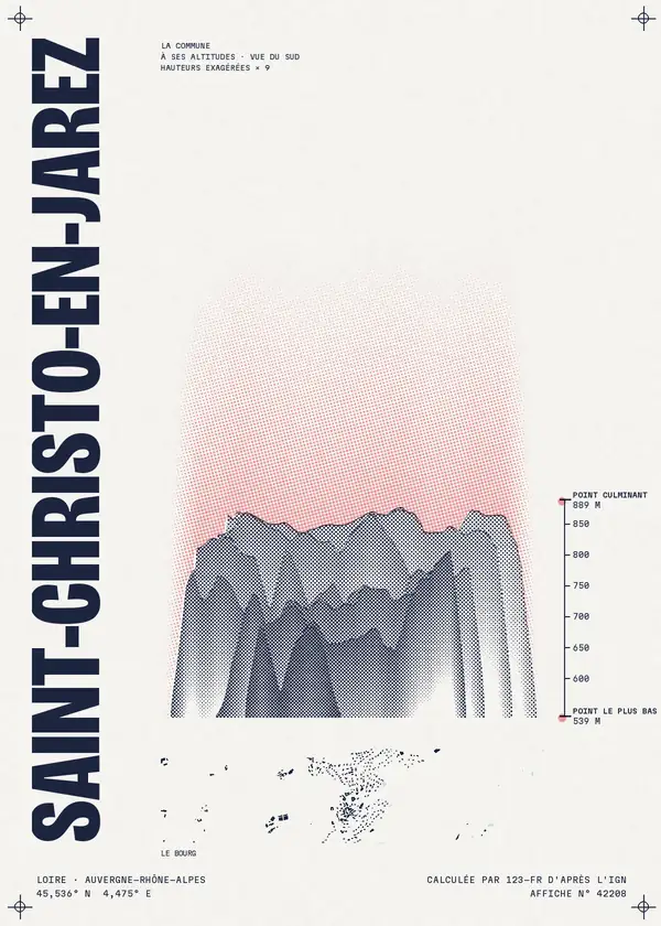 Affiche de Saint-Christo-en-Jarez, calculée par 123-fr d'après l'IGN