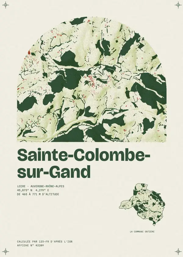 Affiche de Sainte-Colombe-sur-Gand, calculée par 123-fr d'après l'IGN
