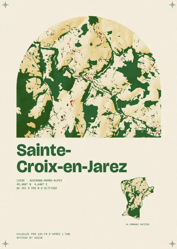 Affiche de Sainte-Croix-en-Jarez, calculée par 123-fr d'après l'IGN