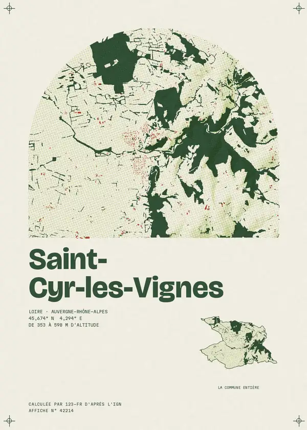 Affiche de Saint-Cyr-les-Vignes, calculée par 123-fr d'après l'IGN