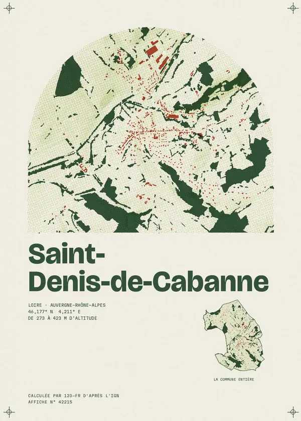 Affiche de Saint-Denis-de-Cabanne, calculée par 123-fr d'après l'IGN