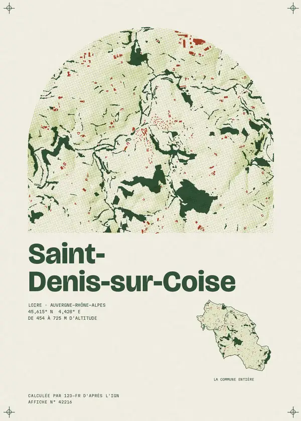 Affiche de Saint-Denis-sur-Coise, calculée par 123-fr d'après l'IGN