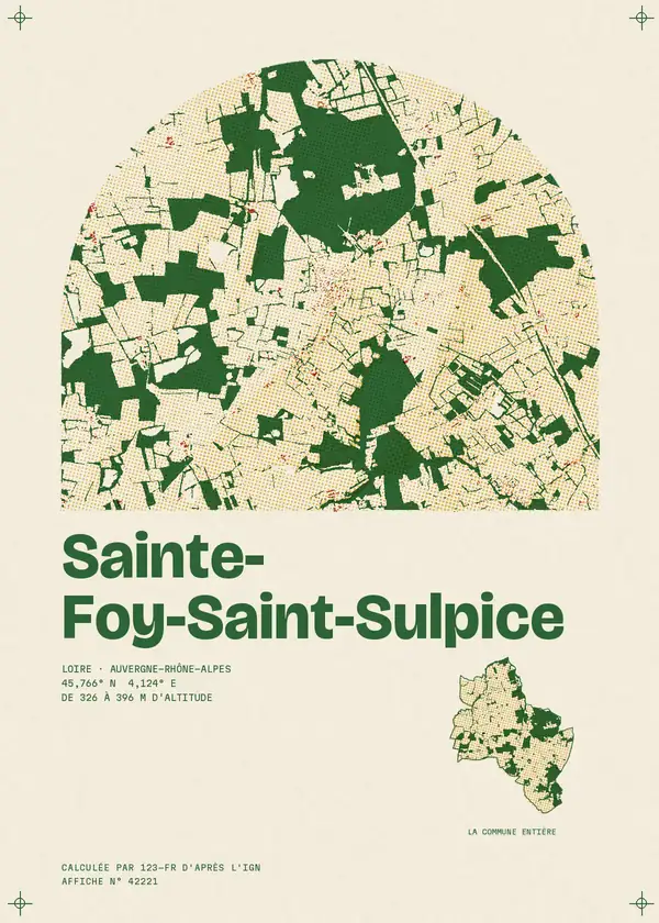 Affiche de Sainte-Foy-Saint-Sulpice, calculée par 123-fr d'après l'IGN