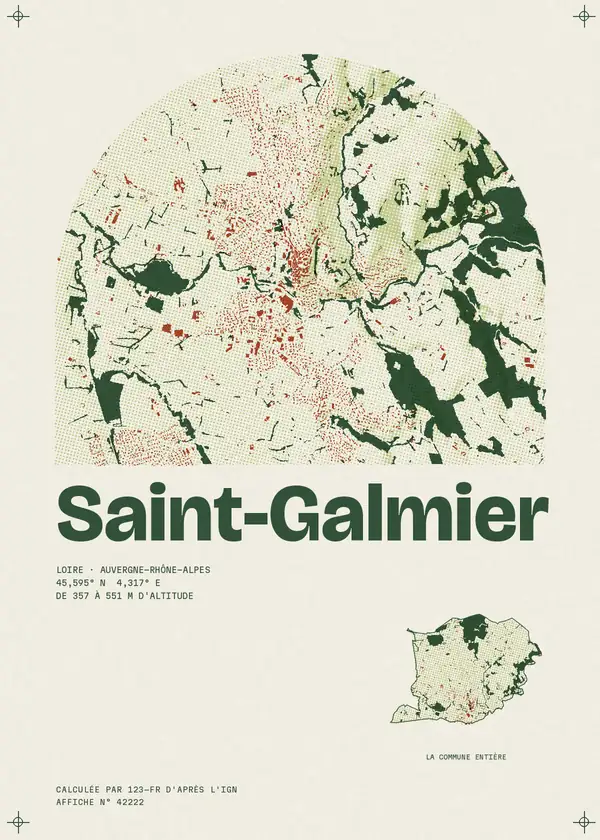 Affiche de Saint-Galmier, calculée par 123-fr d'après l'IGN
