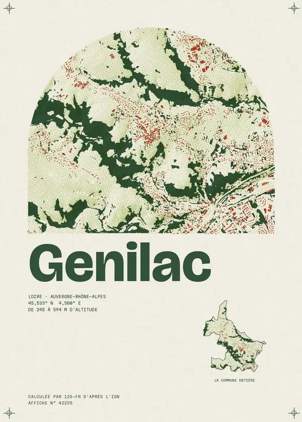 Affiche de Genilac, calculée par 123-fr d'après l'IGN