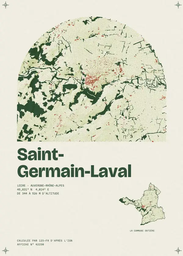 Affiche de Saint-Germain-Laval, calculée par 123-fr d'après l'IGN
