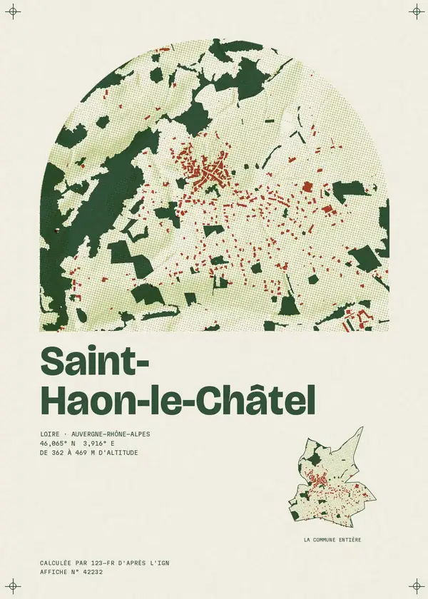 Affiche de Saint-Haon-le-Châtel, calculée par 123-fr d'après l'IGN