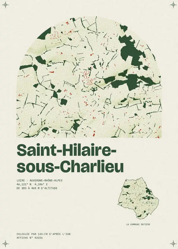 Affiche de Saint-Hilaire-sous-Charlieu, calculée par 123-fr d'après l'IGN