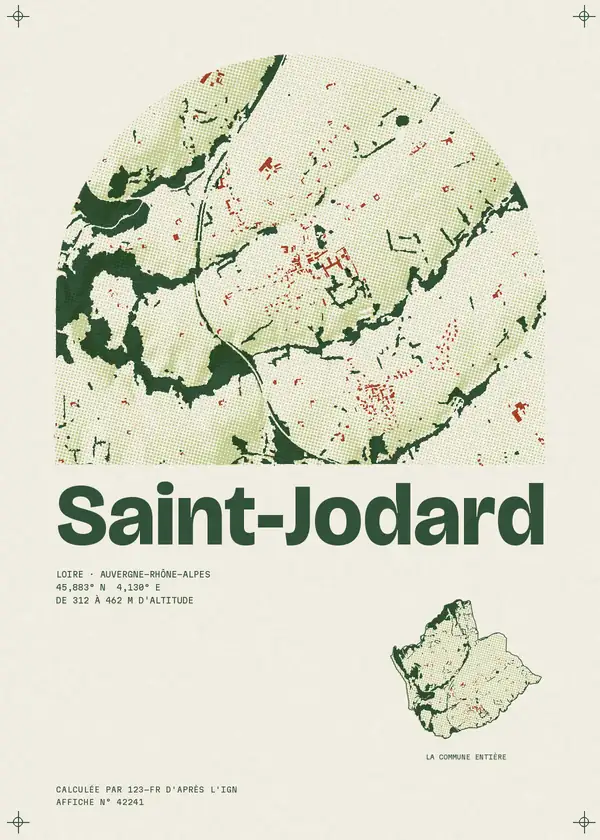 Affiche de Saint-Jodard, calculée par 123-fr d'après l'IGN