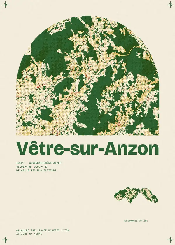 Affiche de Vêtre-sur-Anzon, calculée par 123-fr d'après l'IGN