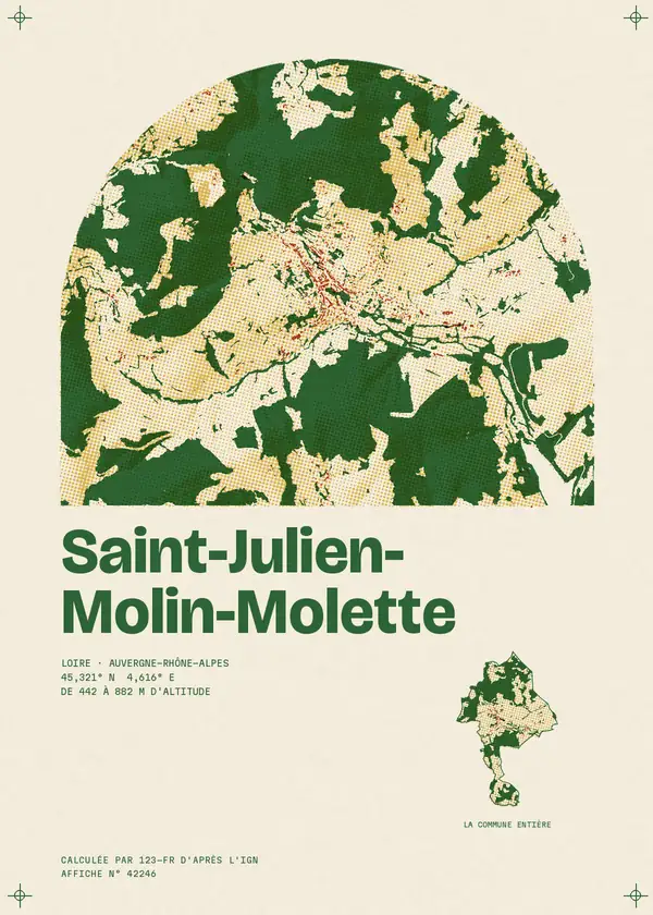 Affiche de Saint-Julien-Molin-Molette, calculée par 123-fr d'après l'IGN