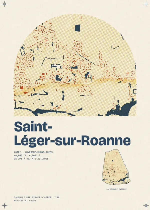Affiche de Saint-Léger-sur-Roanne, calculée par 123-fr d'après l'IGN
