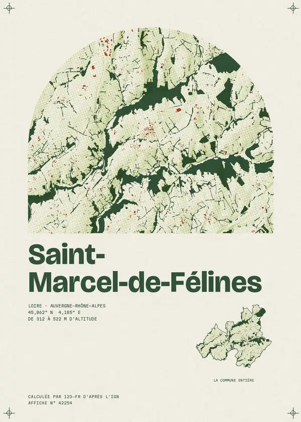 Affiche de Saint-Marcel-de-Félines, calculée par 123-fr d'après l'IGN