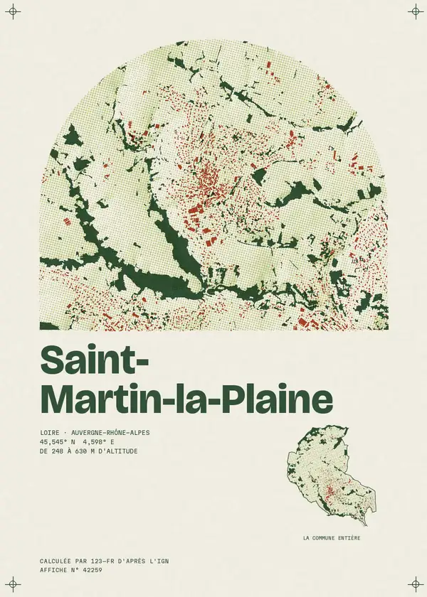 Affiche de Saint-Martin-la-Plaine, calculée par 123-fr d'après l'IGN