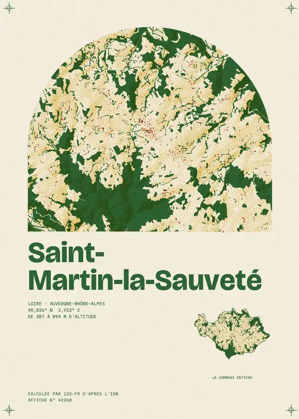Affiche de Saint-Martin-la-Sauveté, calculée par 123-fr d'après l'IGN