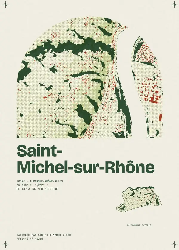 Affiche de Saint-Michel-sur-Rhône, calculée par 123-fr d'après l'IGN
