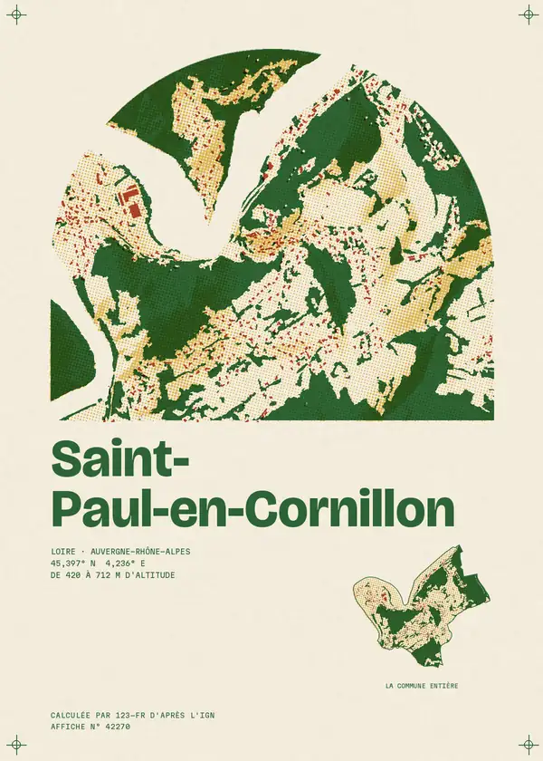 Affiche de Saint-Paul-en-Cornillon, calculée par 123-fr d'après l'IGN