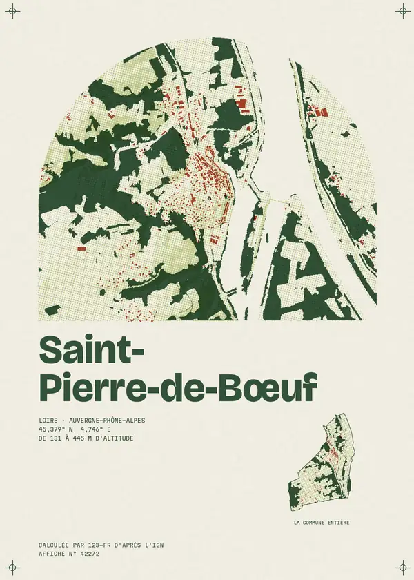 Affiche de Saint-Pierre-de-Bœuf, calculée par 123-fr d'après l'IGN