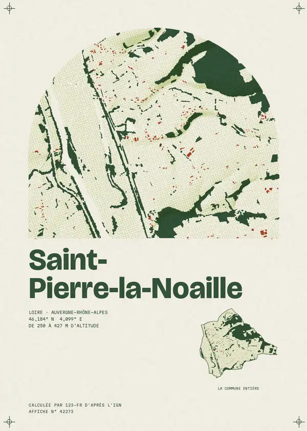 Affiche de Saint-Pierre-la-Noaille, calculée par 123-fr d'après l'IGN