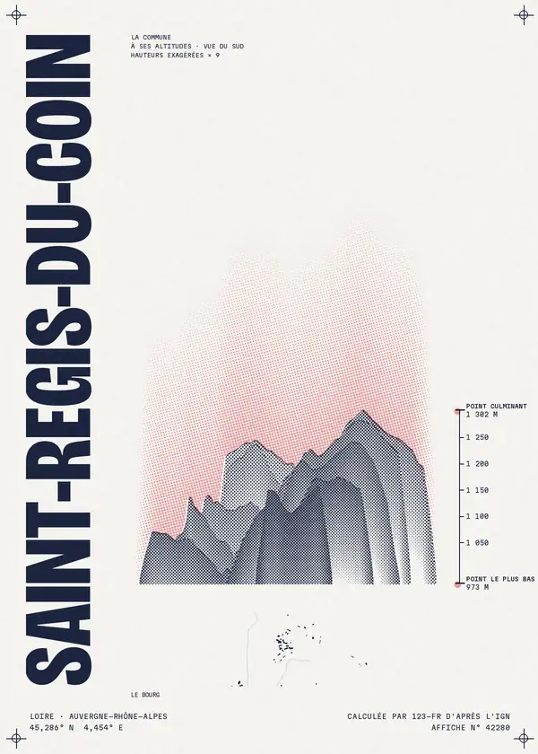 Affiche de Saint-Régis-du-Coin, calculée par 123-fr d'après l'IGN