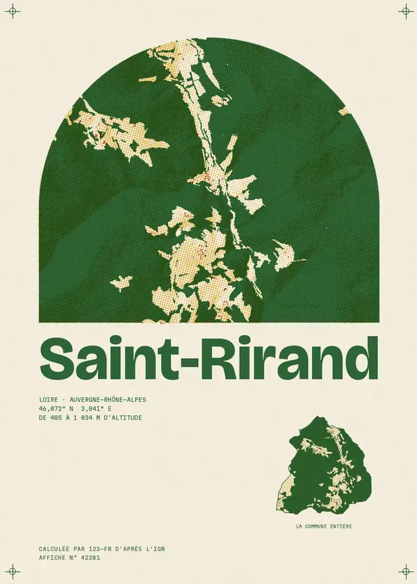 Affiche de Saint-Rirand, calculée par 123-fr d'après l'IGN