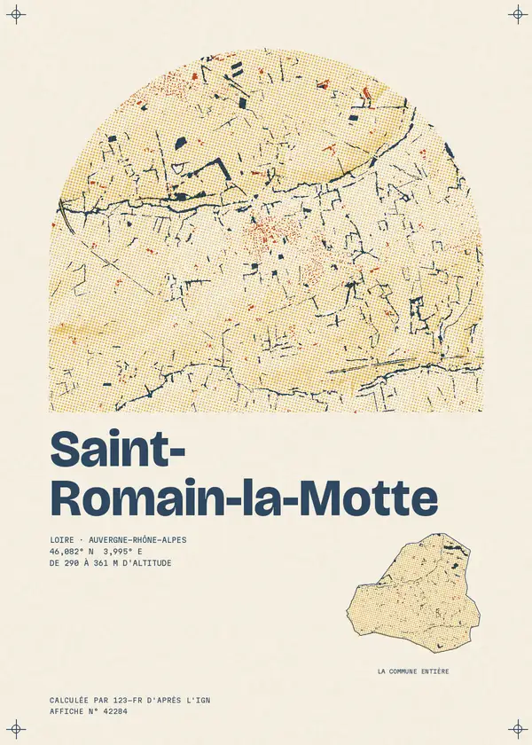 Affiche de Saint-Romain-la-Motte, calculée par 123-fr d'après l'IGN