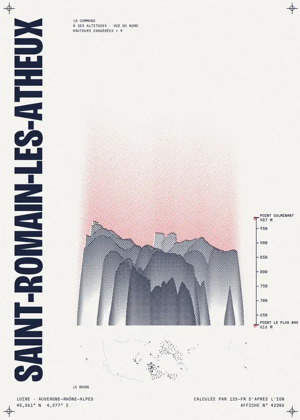 Affiche de Saint-Romain-les-Atheux, calculée par 123-fr d'après l'IGN
