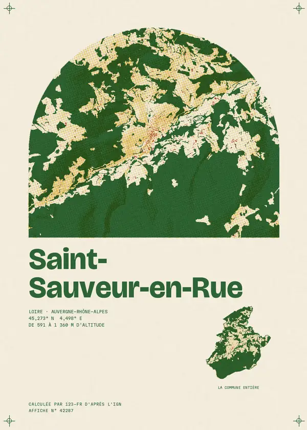 Affiche de Saint-Sauveur-en-Rue, calculée par 123-fr d'après l'IGN