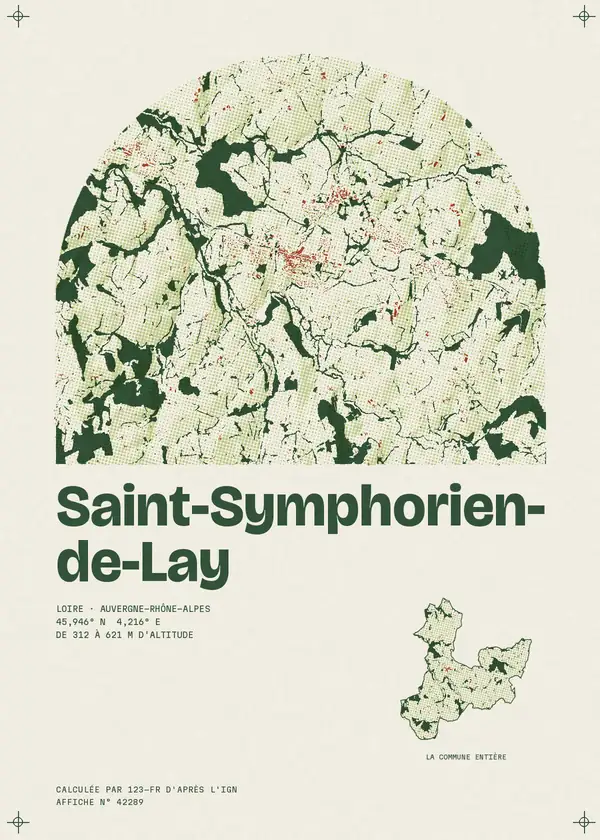 Affiche de Saint-Symphorien-de-Lay, calculée par 123-fr d'après l'IGN