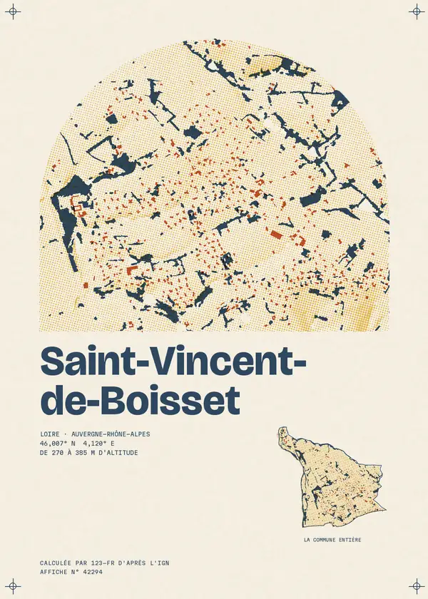 Affiche de Saint-Vincent-de-Boisset, calculée par 123-fr d'après l'IGN