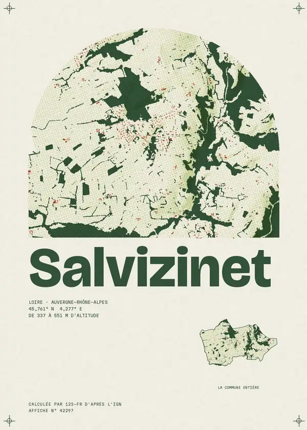 Affiche de Salvizinet, calculée par 123-fr d'après l'IGN