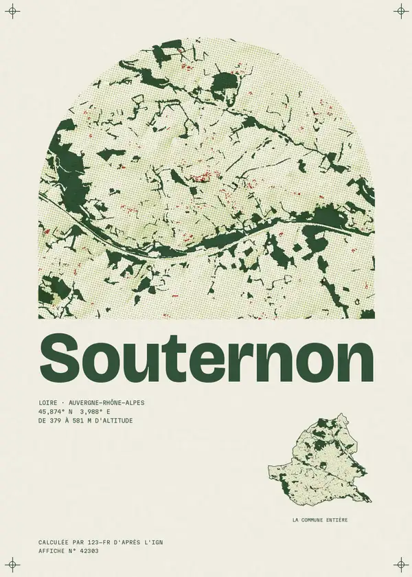 Affiche de Souternon, calculée par 123-fr d'après l'IGN