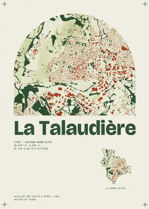 Affiche de La Talaudière, calculée par 123-fr d'après l'IGN