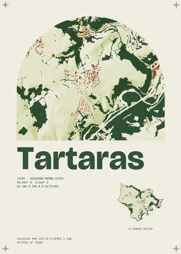 Affiche de Tartaras, calculée par 123-fr d'après l'IGN