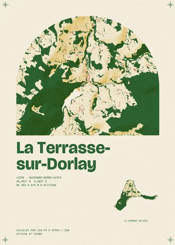 Affiche de La Terrasse-sur-Dorlay, calculée par 123-fr d'après l'IGN