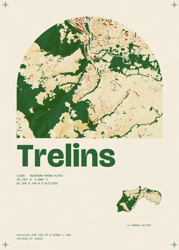 Affiche de Trelins, calculée par 123-fr d'après l'IGN