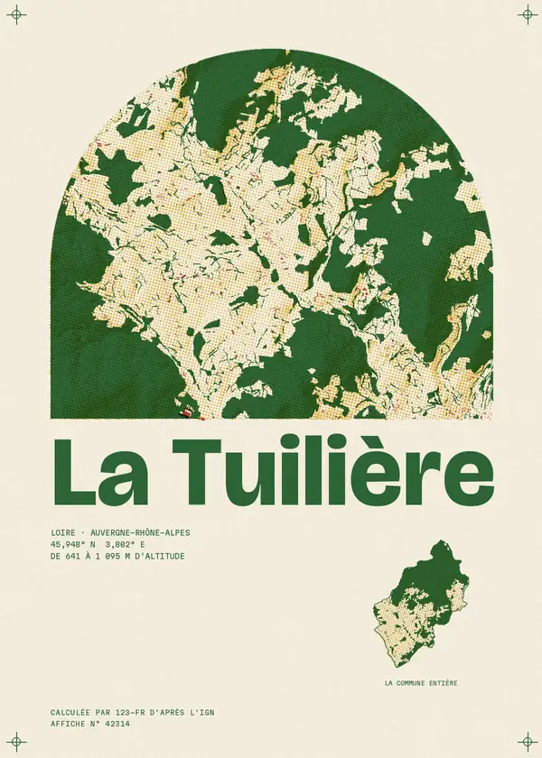 Affiche de La Tuilière, calculée par 123-fr d'après l'IGN