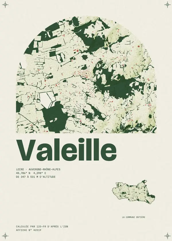 Affiche de Valeille, calculée par 123-fr d'après l'IGN