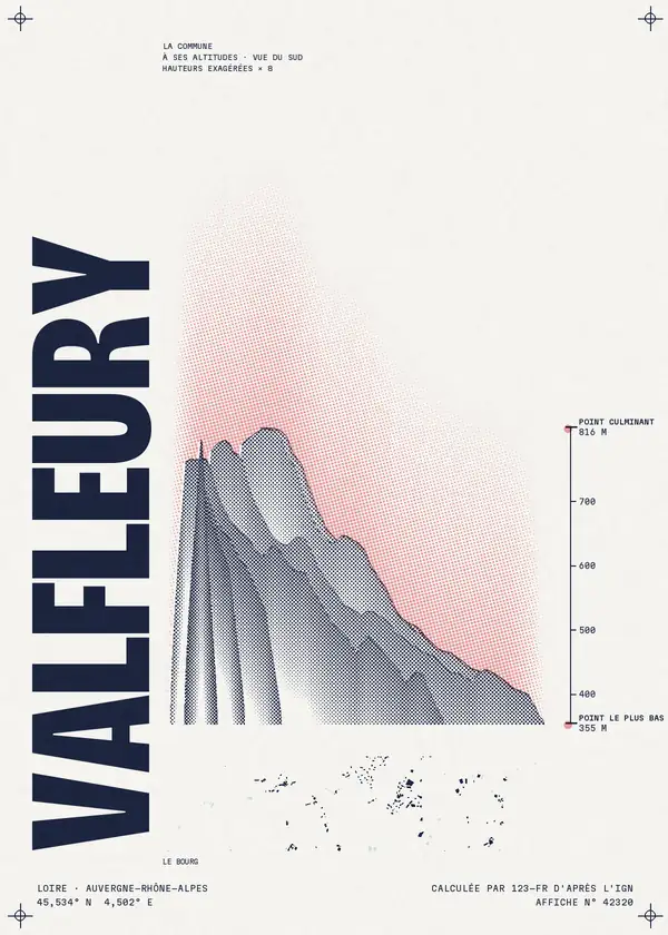 Affiche de Valfleury, calculée par 123-fr d'après l'IGN