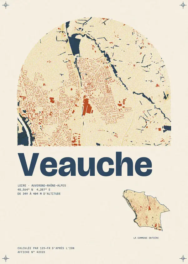 Affiche de Veauche, calculée par 123-fr d'après l'IGN